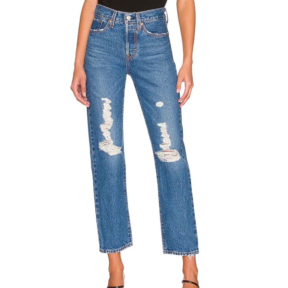 Levi’s Premium Wedgie Straight Leg Jeans High Rise Oxnard Drive Wash 34964-0145 - Picture 1 of 16